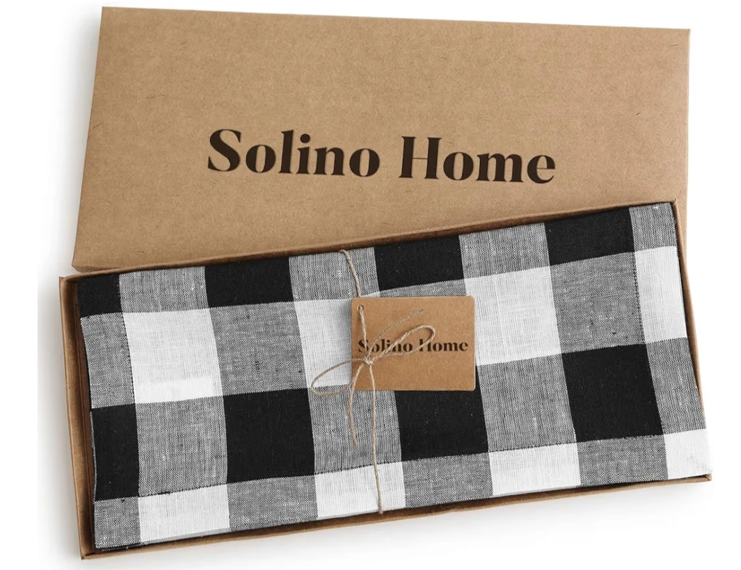 Solino Home Linen Table Runner 60 Inches -Buffalo Check