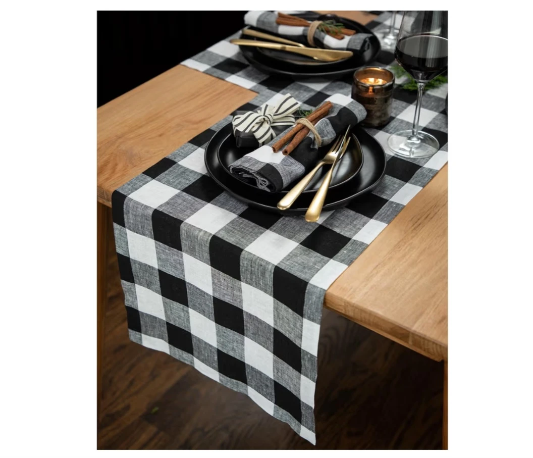 Solino Home Linen Table Runner 60 Inches -Buffalo Check - photo 3