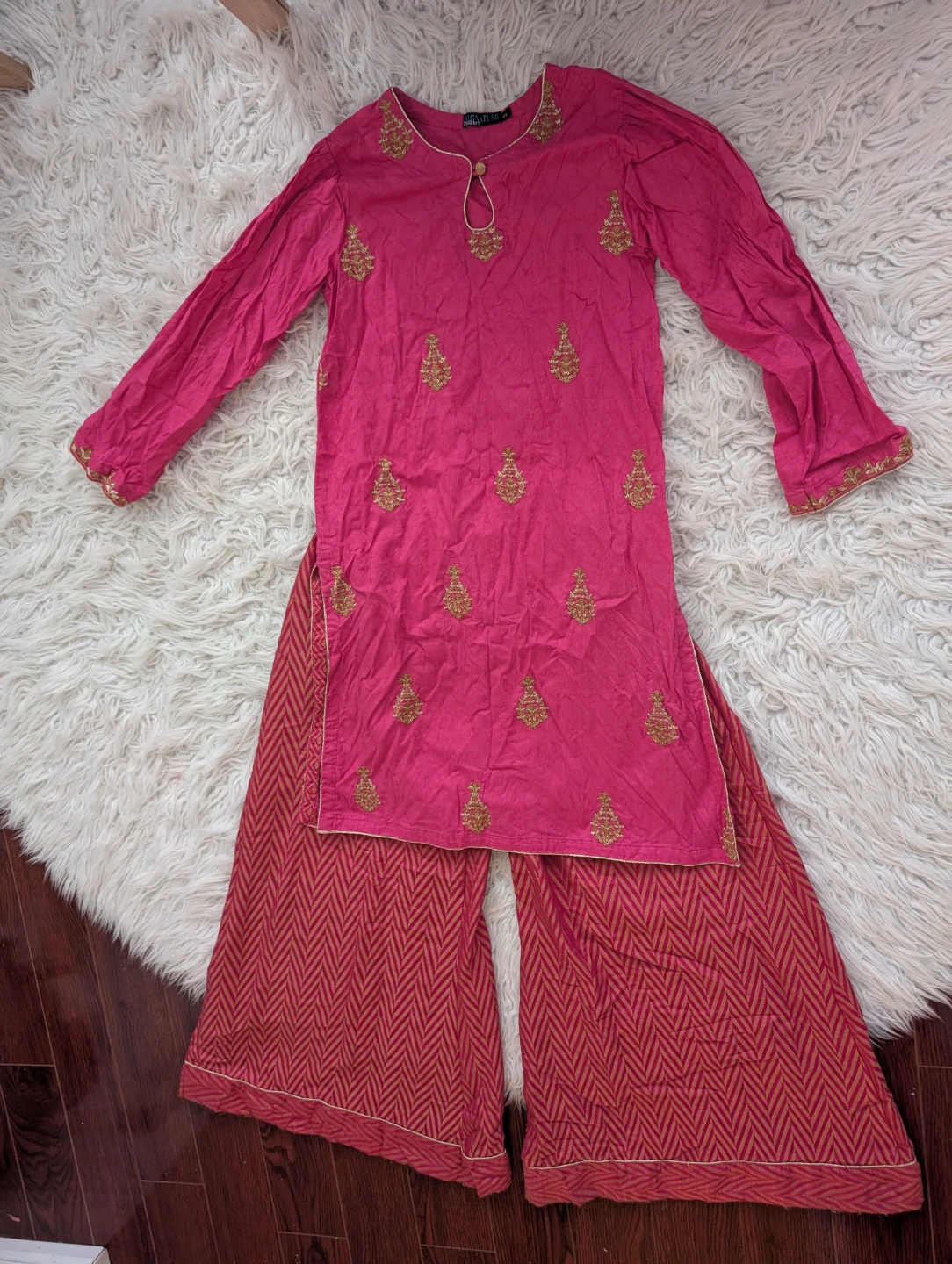 Original Zellbury Girl's Pink Kurti with Palazzo