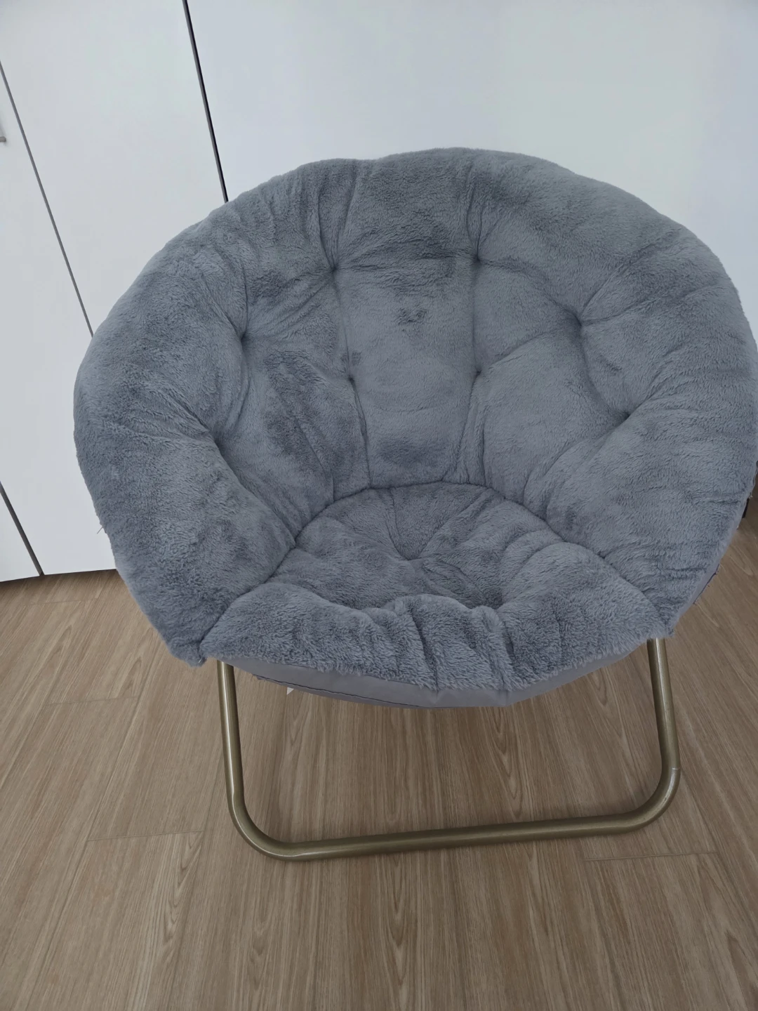 Gray Faux Fur Moon Chair - photo 3