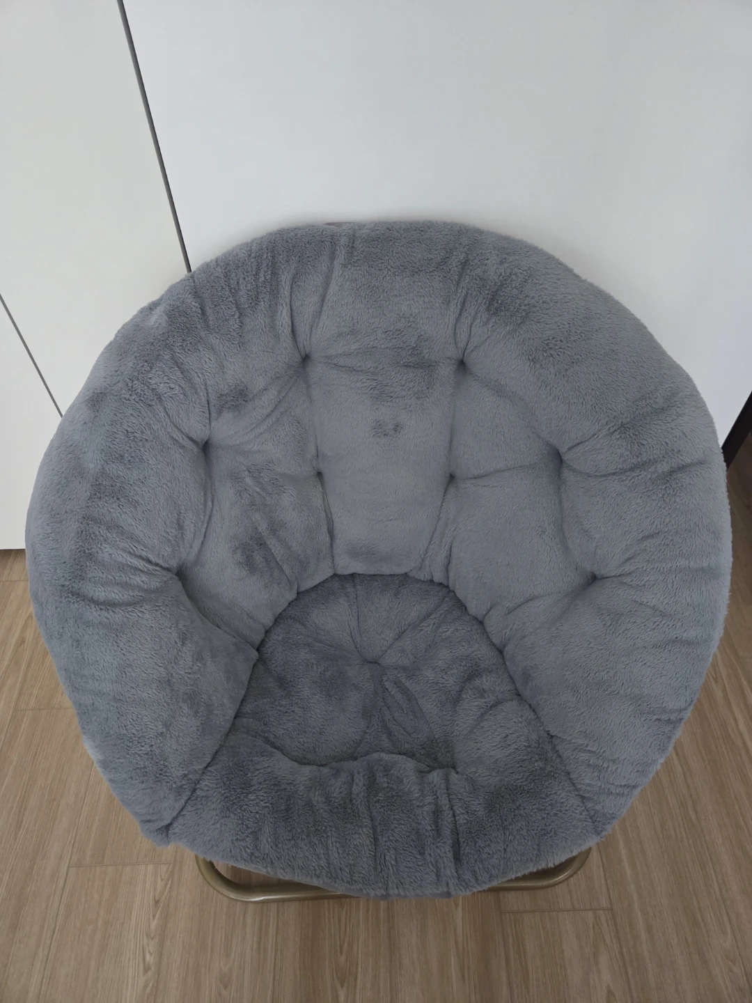 Gray Faux Fur Moon Chair - photo 4