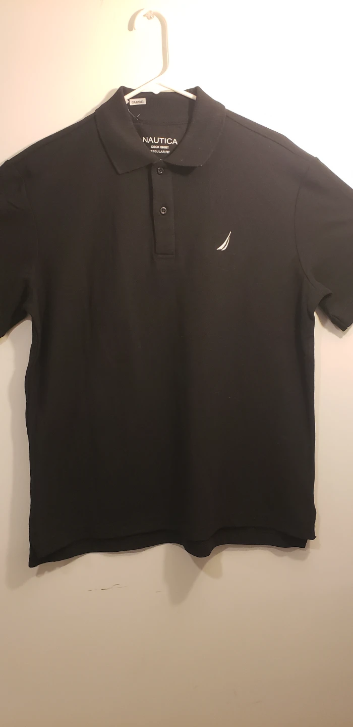 Nautica Black Deck Shirt Polo - Large