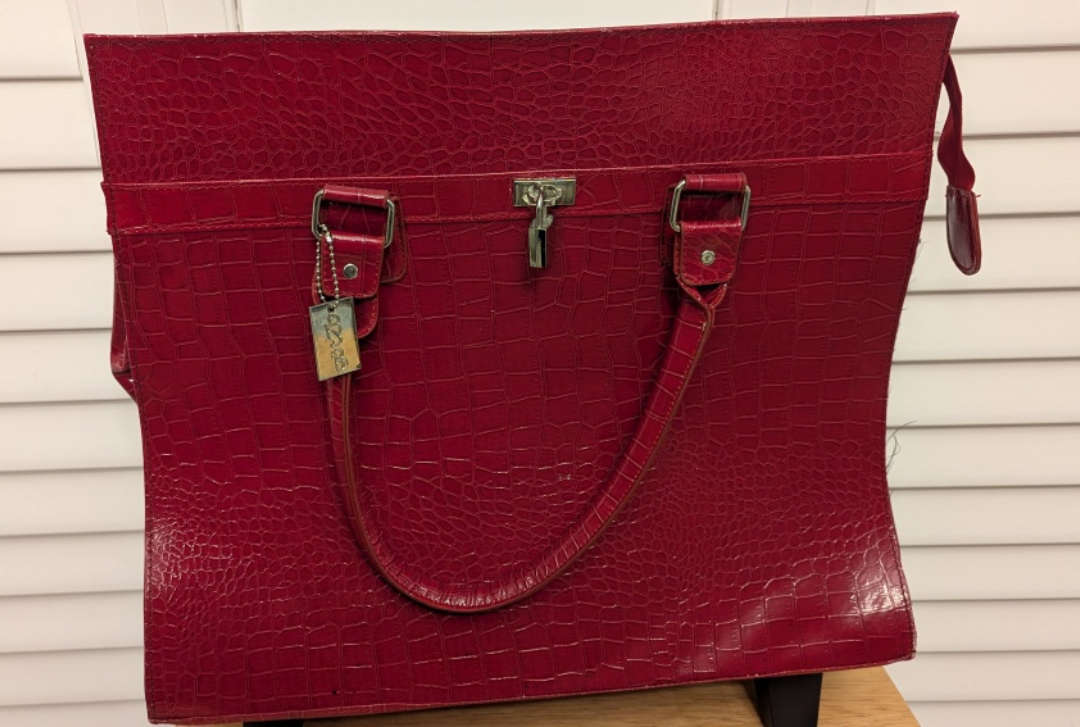 Red Rolling Laptop Bag with Telescopic Handle