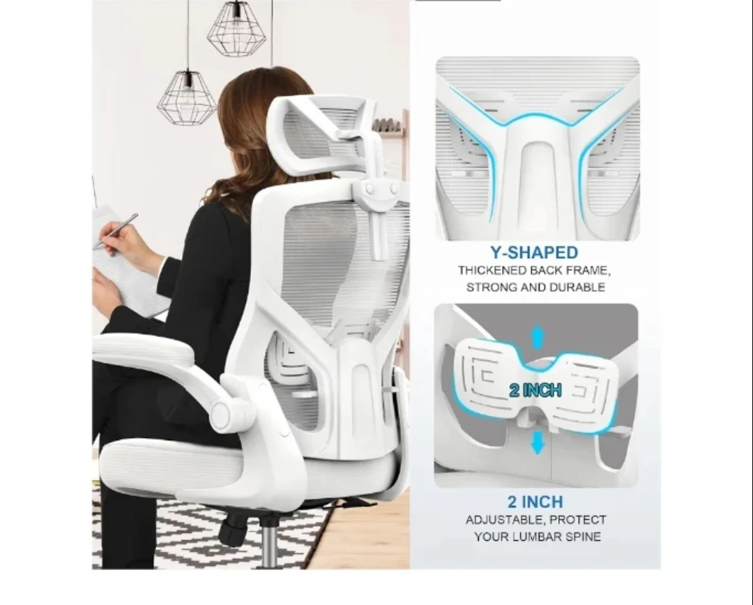 Ergonomic Office Chair - White Mesh with Lumbar Support - photo 5