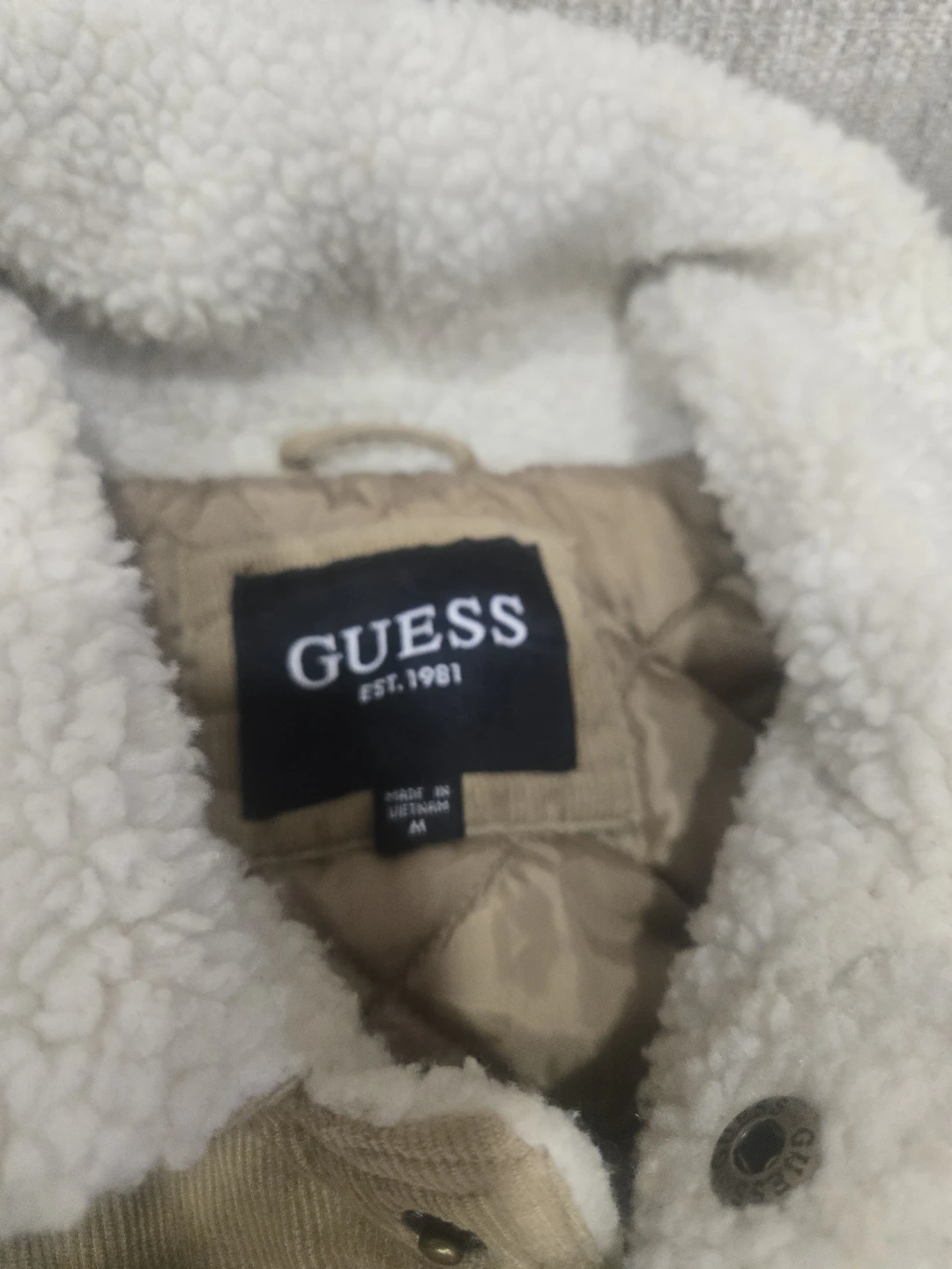 Guess Corduroy Sherpa Lined Trucker Jacket Size M - photo 4