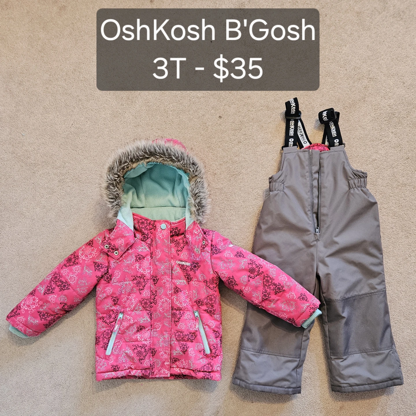 OshKosh B'Gosh Winter Jacket and Snow Pants Set - Size 3T