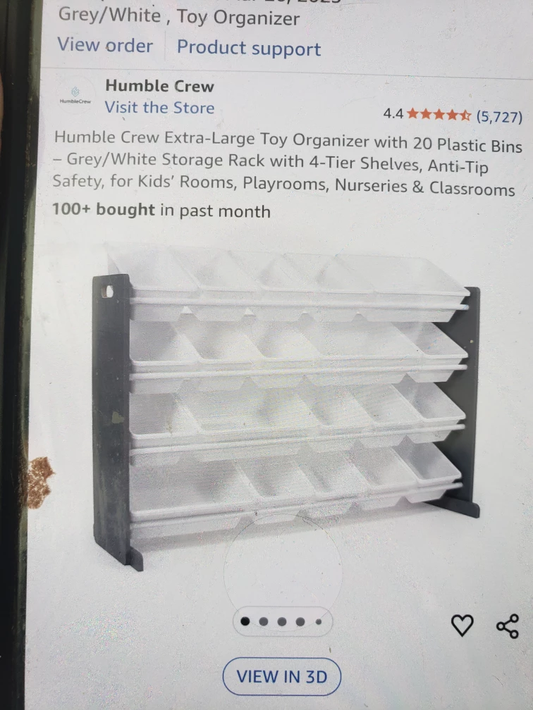 Humble Crew Toy Storage Organizer with 20 Plastic Bins