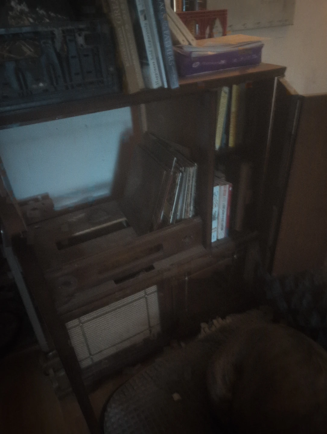 Vintage Wooden Cabinet with Record Storage - photo 2