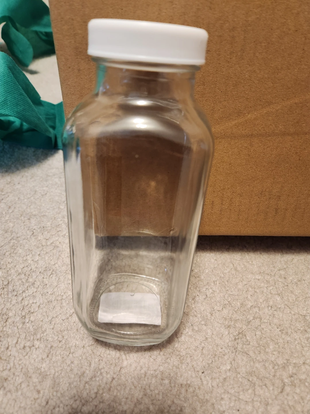 Fox Run Brands Glass Bottle with White Screw Lid - 16.9 oz - NEW