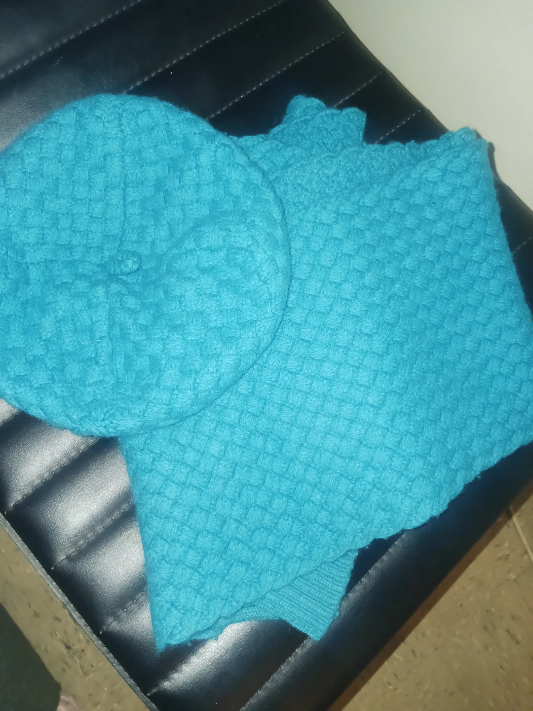 🏆Teal Knit Beret and Scarf Set - photo 3
