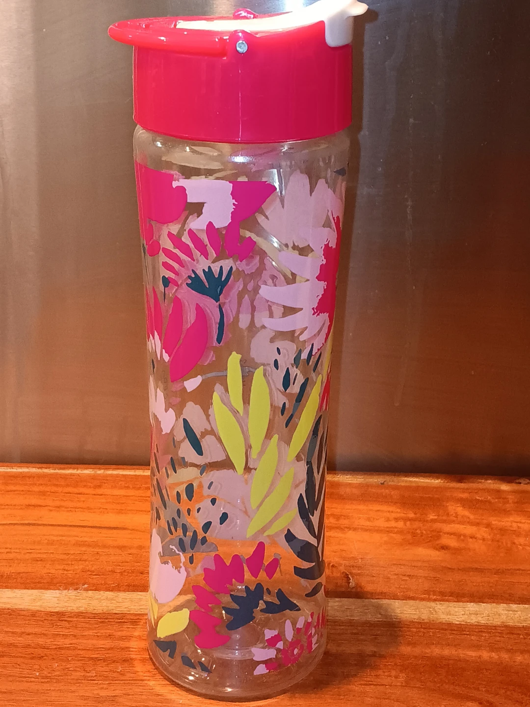 Floral Water Bottle with Flip Top Lid