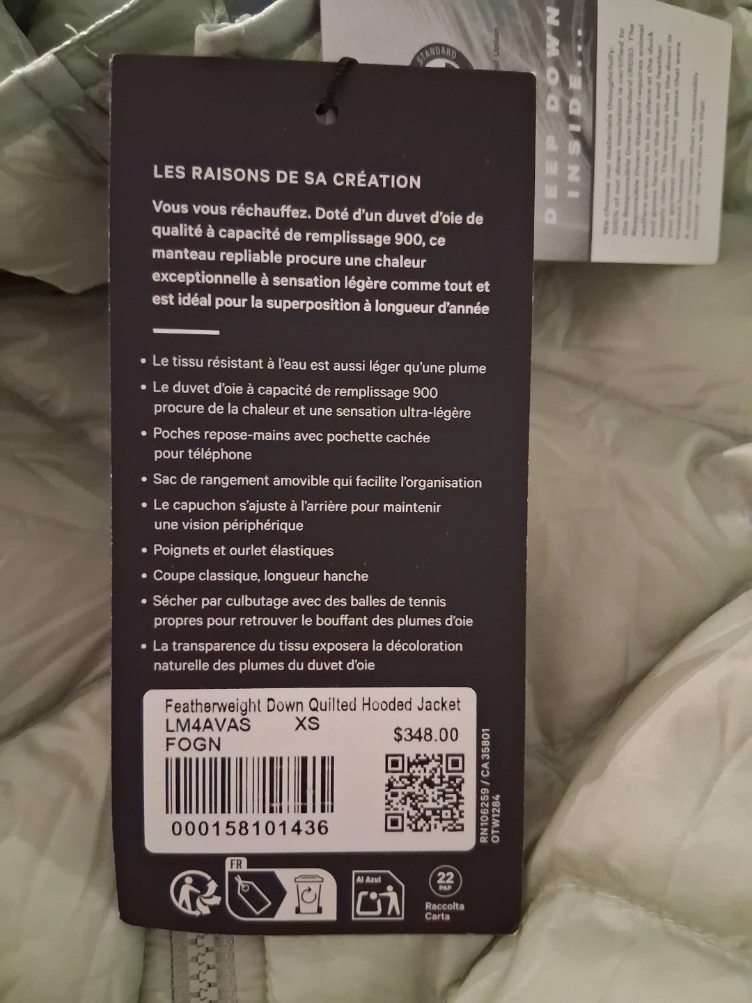Lululemon Featherweight Down Quilted Hooded Jacket XS - photo 2