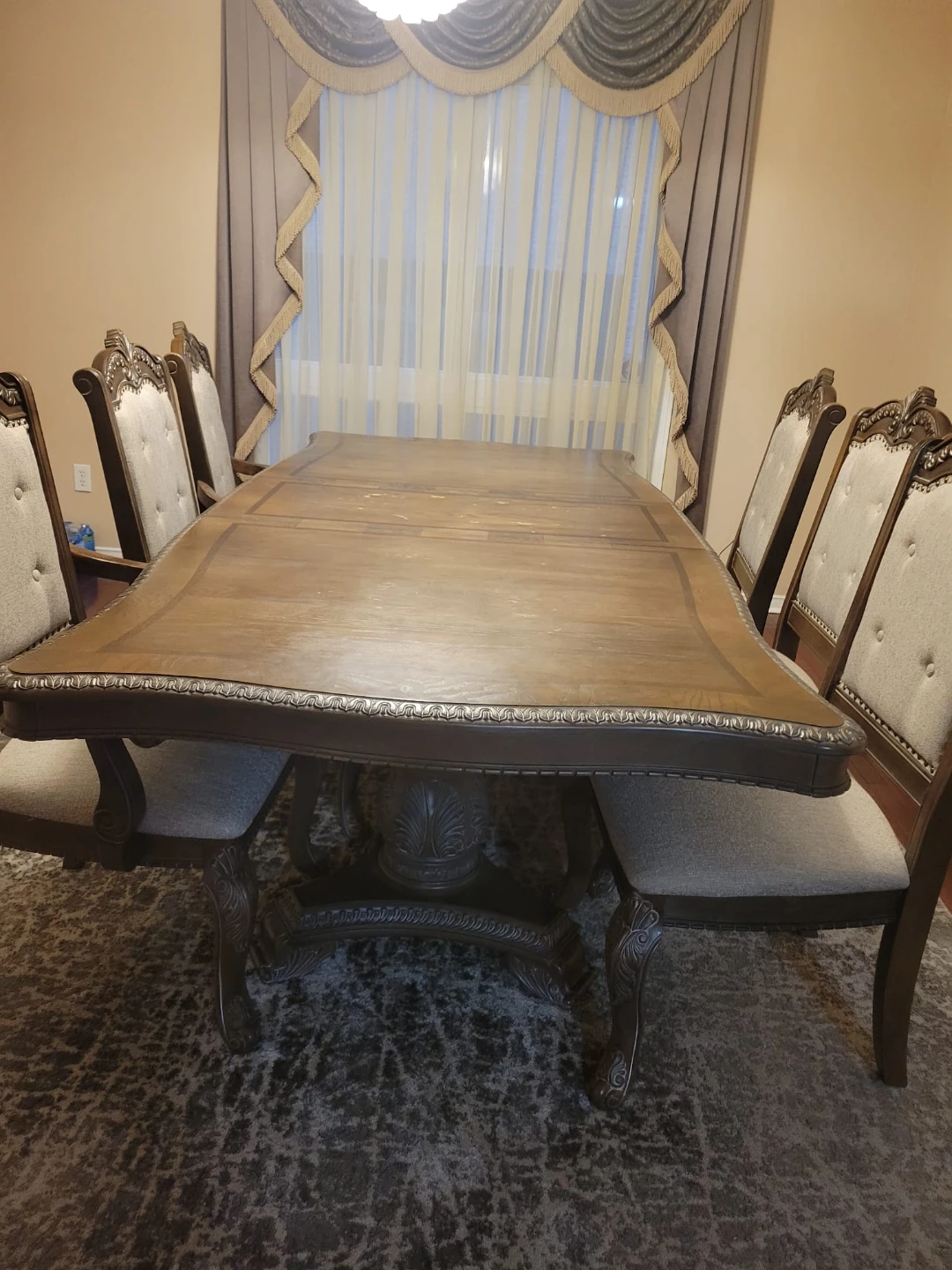 Wooden Dining Table and Chairs Set moving sale - photo 3