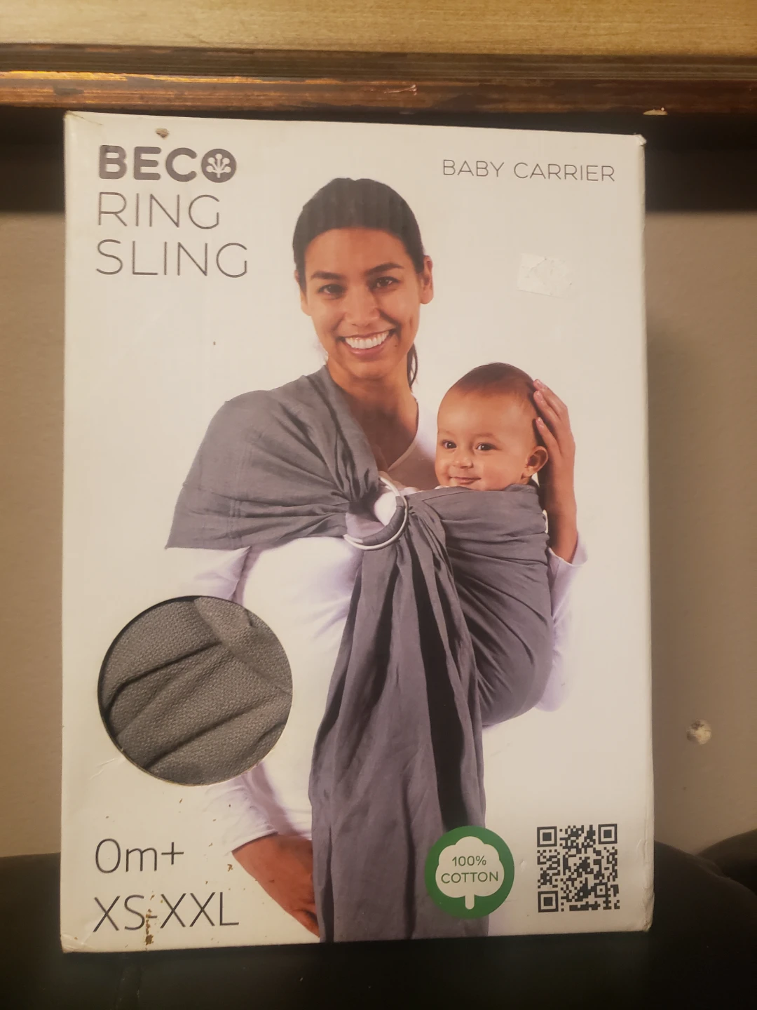 Beco Ring Sling Baby Carrier - Grey Cotton - 0m+ XS-XXL