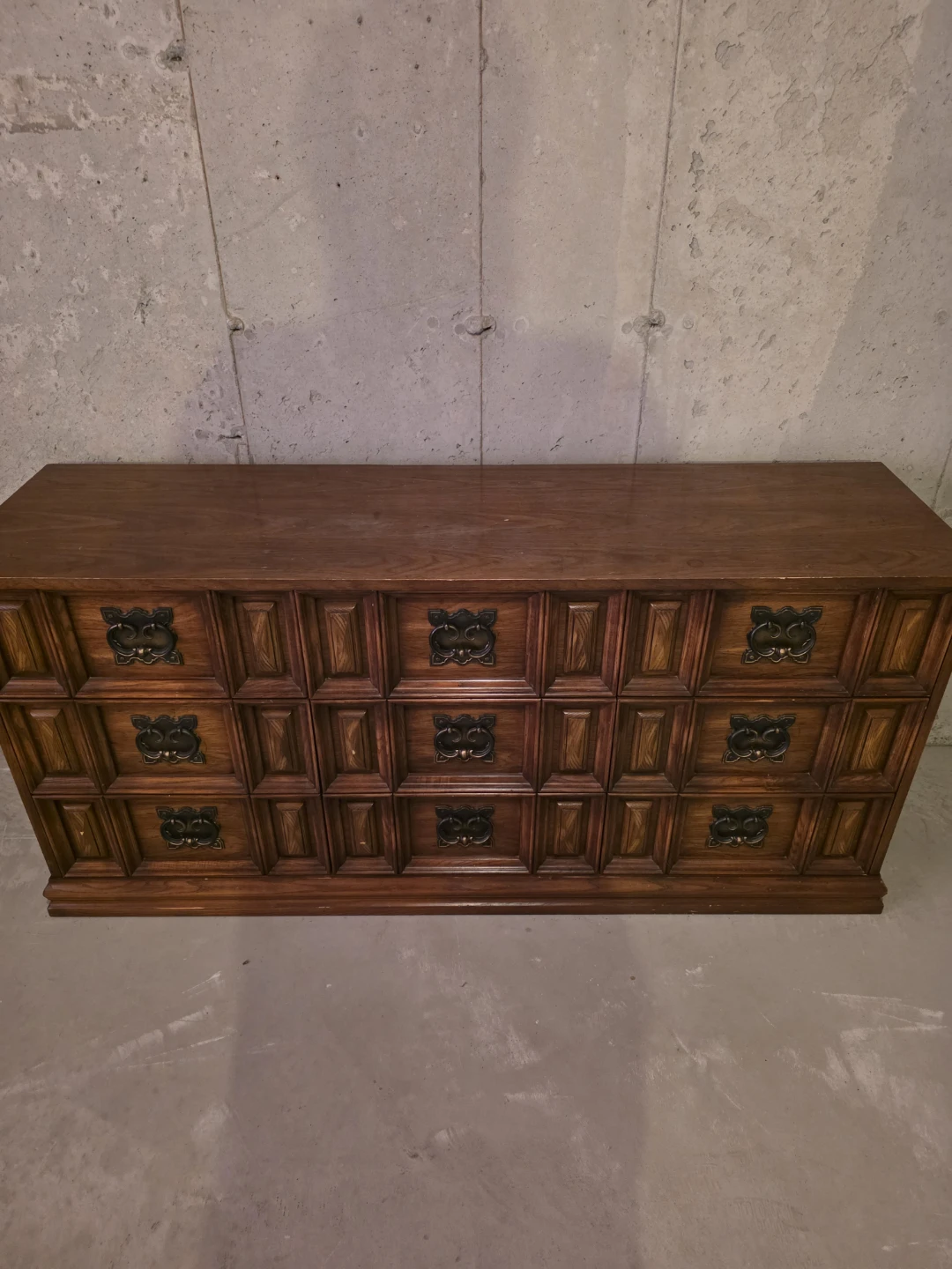 Vintage solid Wooden Dresser with 12 Drawers
