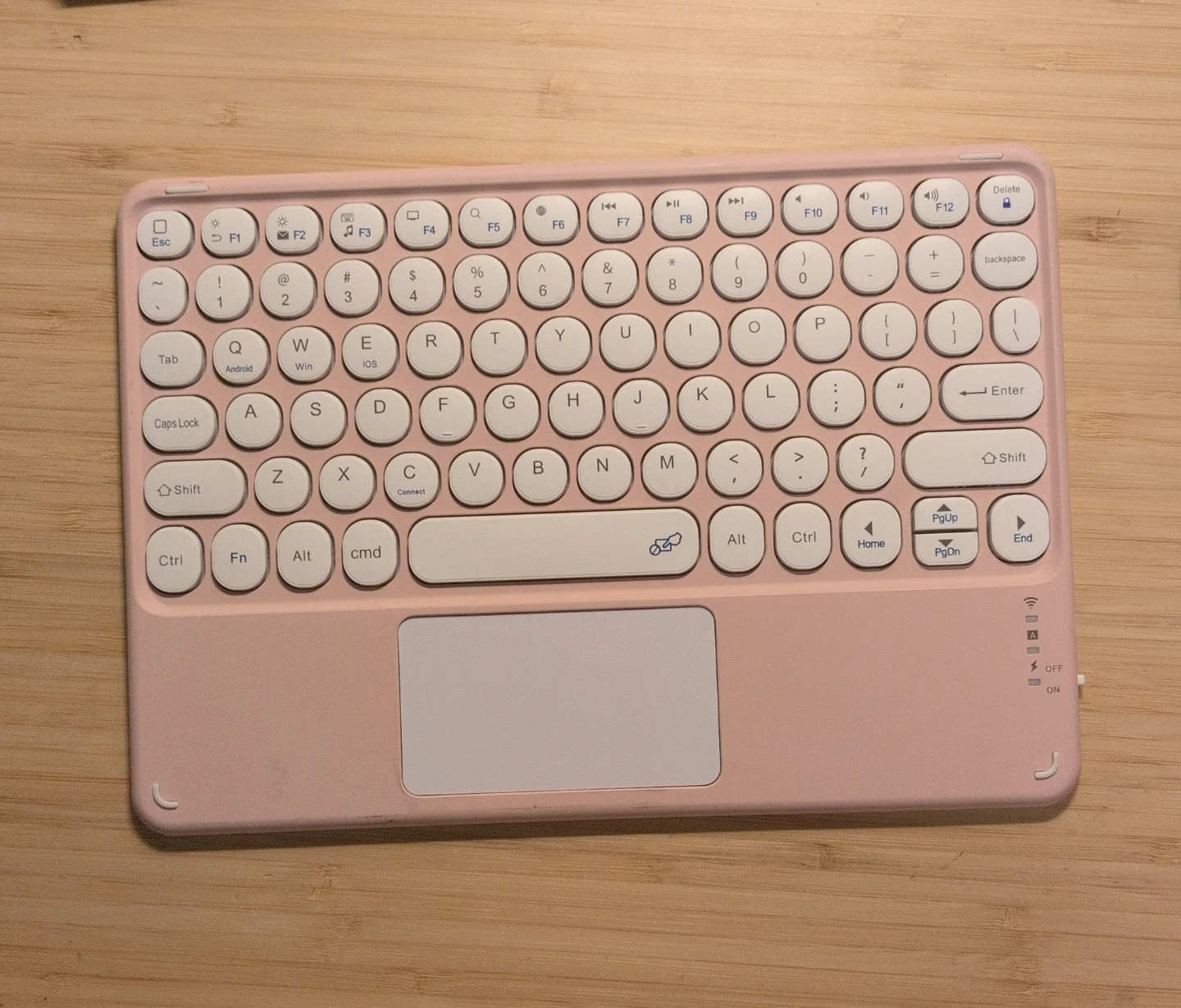 Pink Wireless Keyboard with Trackpad
