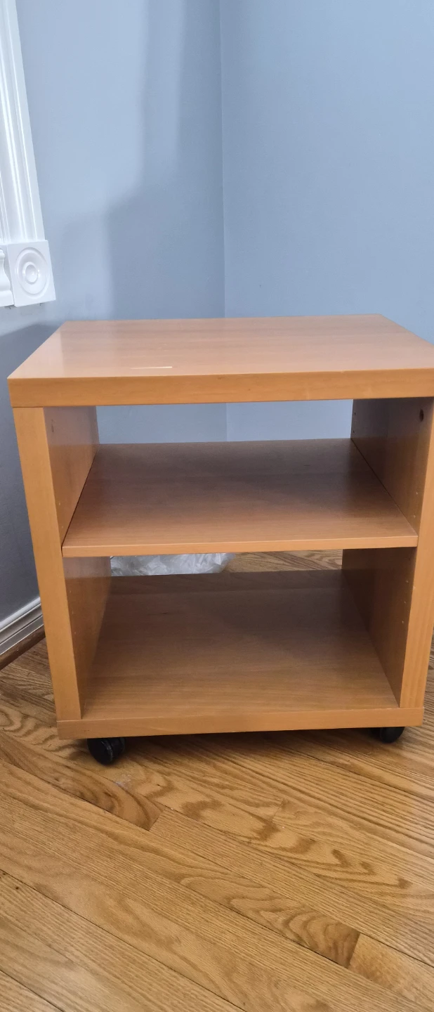 Light Wood side table with Wheels