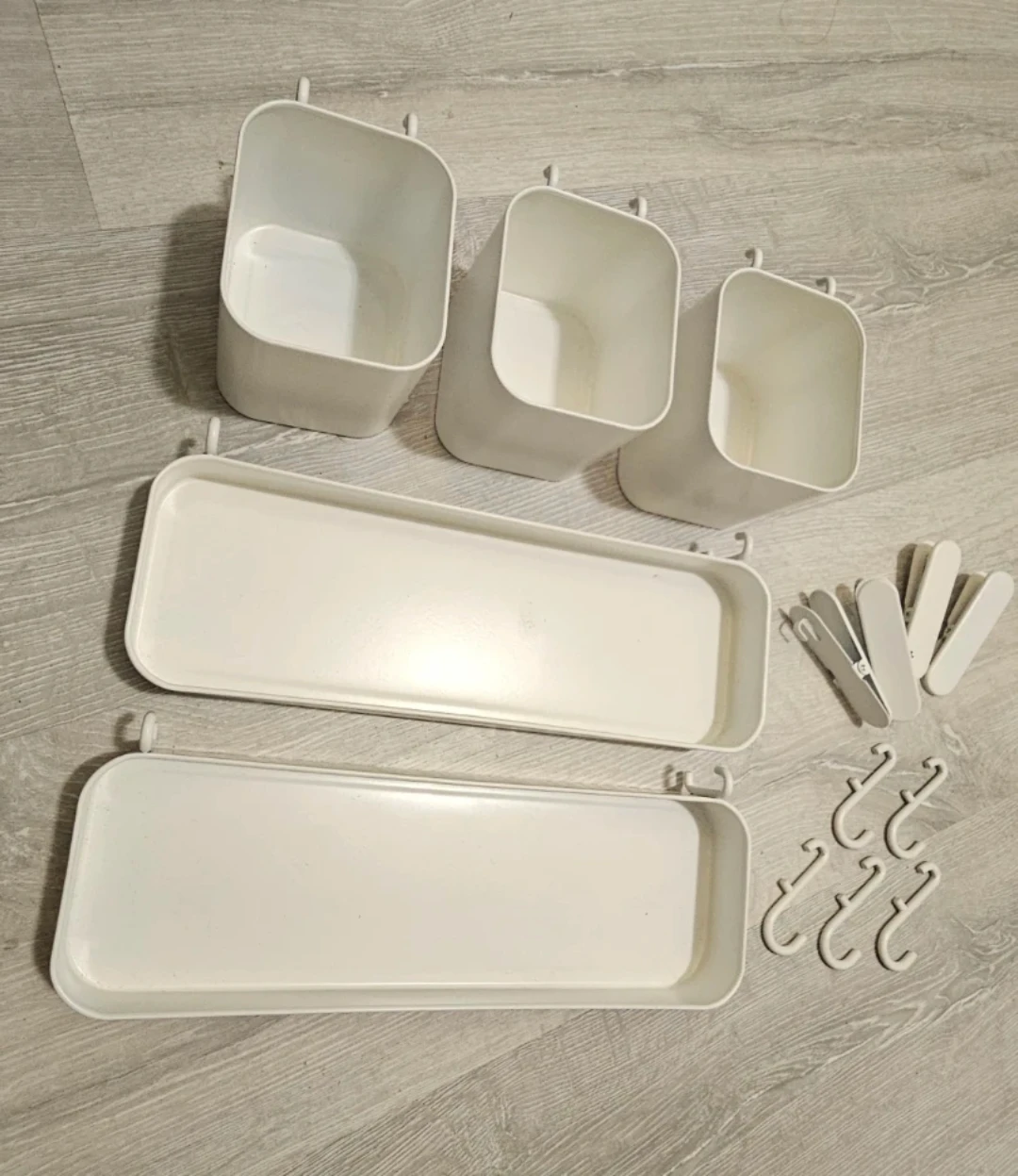 White Pegboard Organizer Set with Bins and Shelves - photo 5