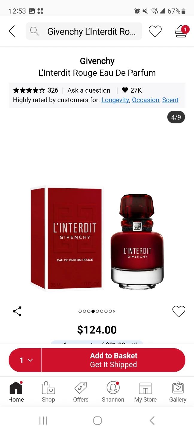 NEW SEALED- Givenchy L'Interdit Rouge Eau De Parfum 35ml - photo 4