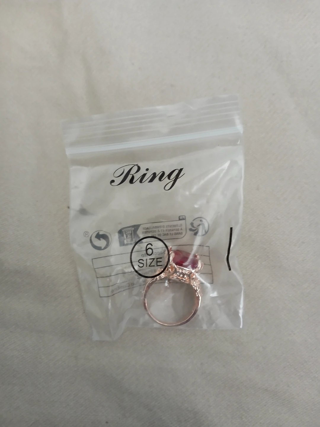 18K Rose Gold Plated 925 Silver & 7.5 Carat Red Moissanite Ring - photo 3