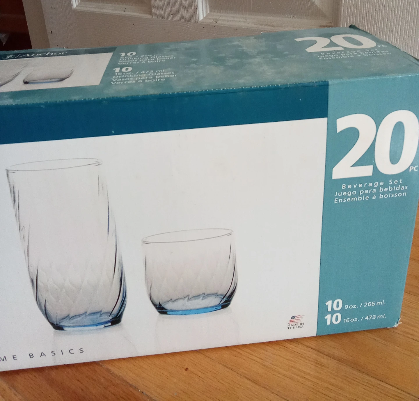 NEW Anchor Home Basics Beverage Set - 15 Pieces