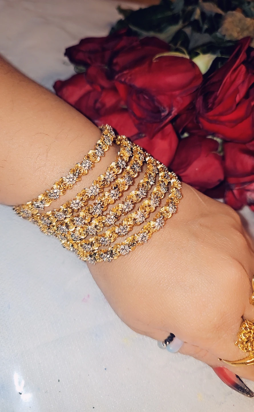 Gold-tone Diamond inspired style Bangles - photo 5