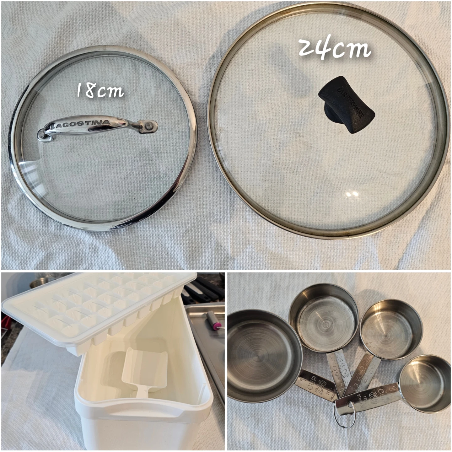 Mixed Kitchenware-Prep bowls, Lids, Ice cube storage set