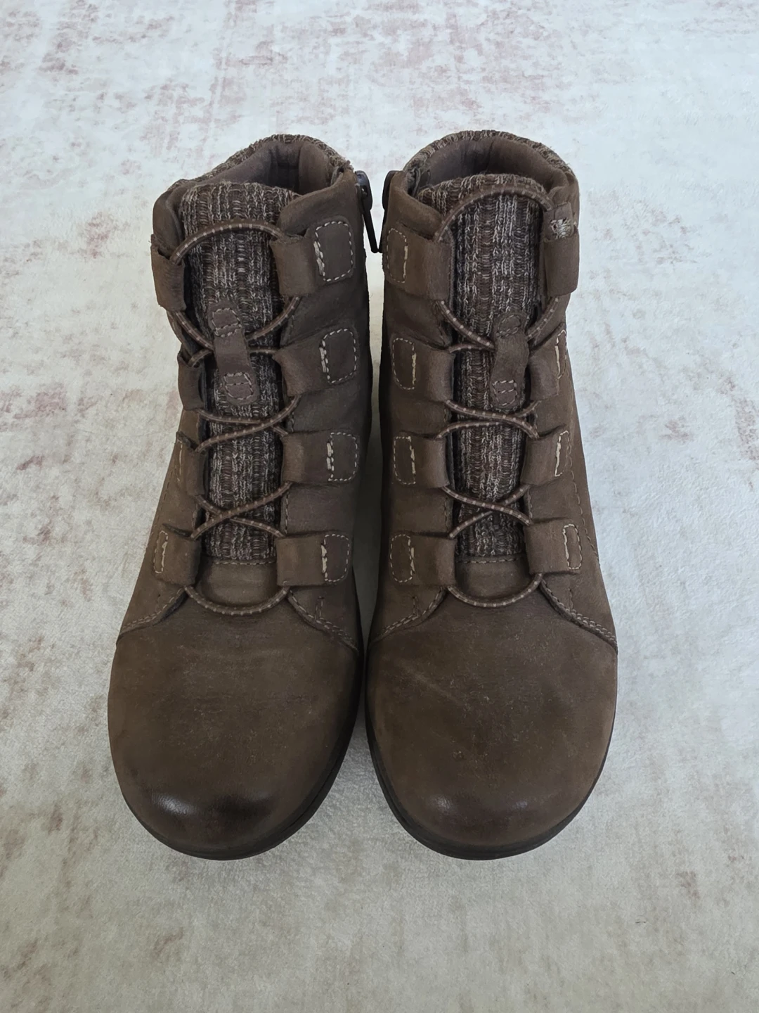 Clarks Women's Brown Suede & Knit Ankle Boots - photo 2