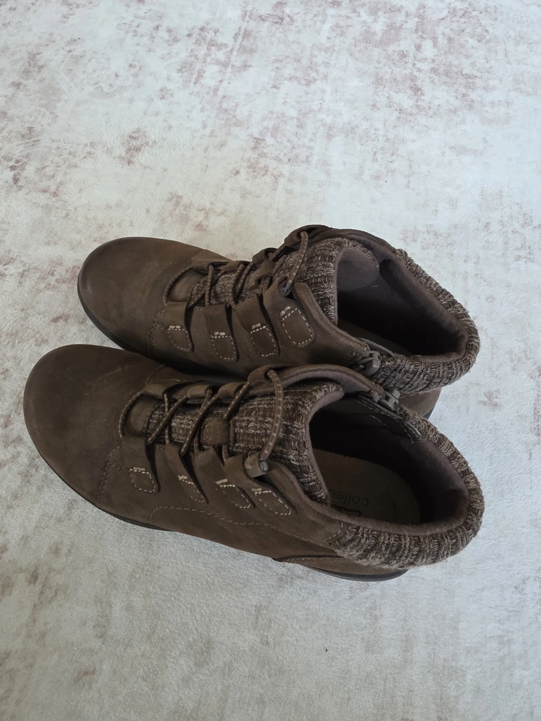 Clarks Women's Brown Suede & Knit Ankle Boots - photo 3