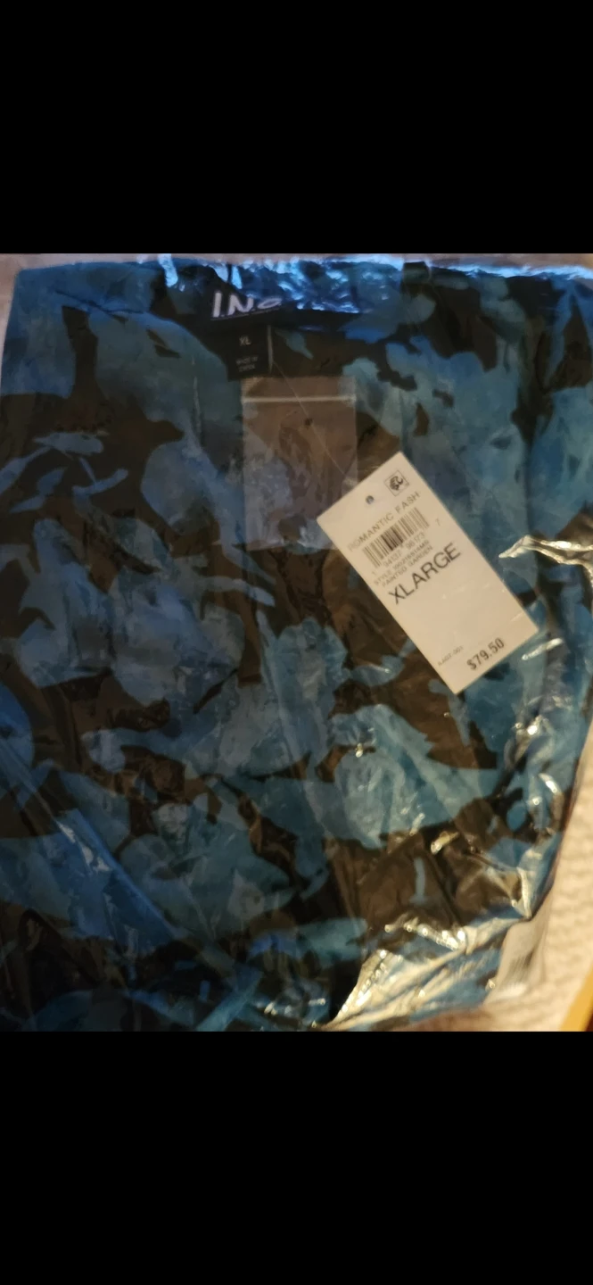 I.N.C. woman Blue Floral Long Sleeve Peplum Blouse - photo 3