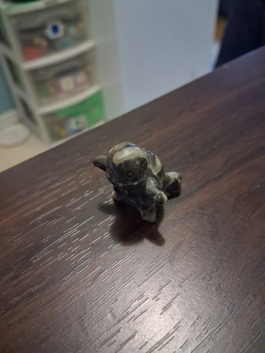 Unique Hand-Carved Picasso Jasper Squirtle Figurine - photo 4