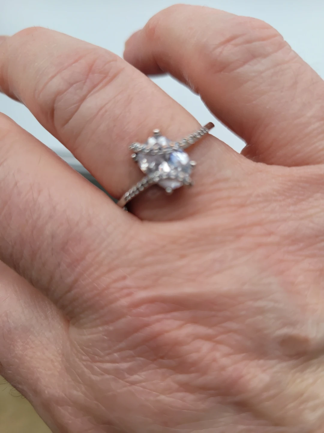 .925 Sterling Silver Zc Ring sz 7.5 - photo 3