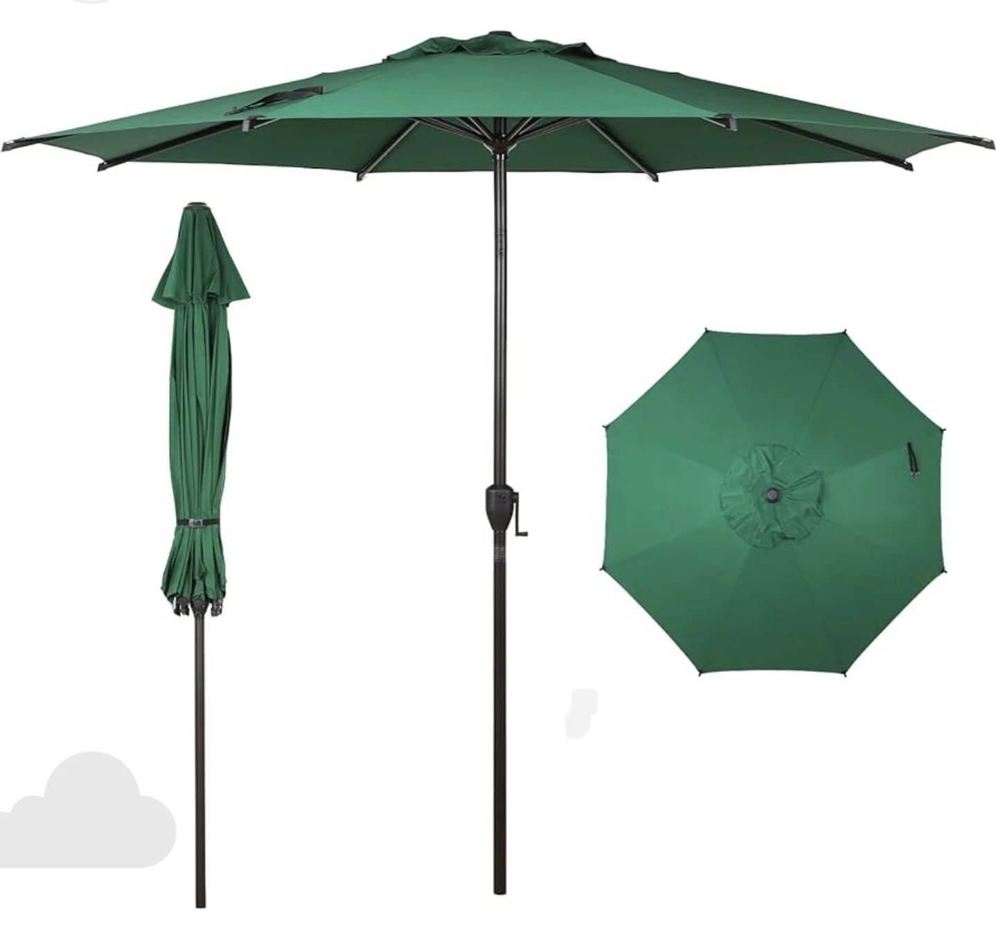 🥕 Outdoor Patio/Table Umbrella, Push Button Tilt  Crank