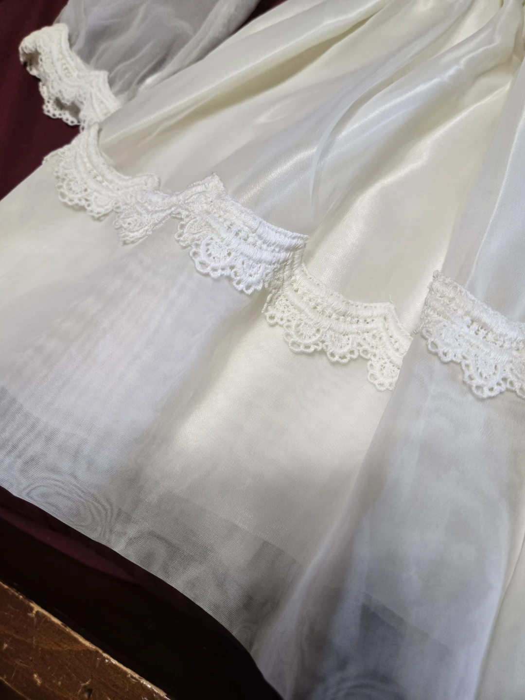 White Formal First Communion Dress with Lace Trim - photo 4