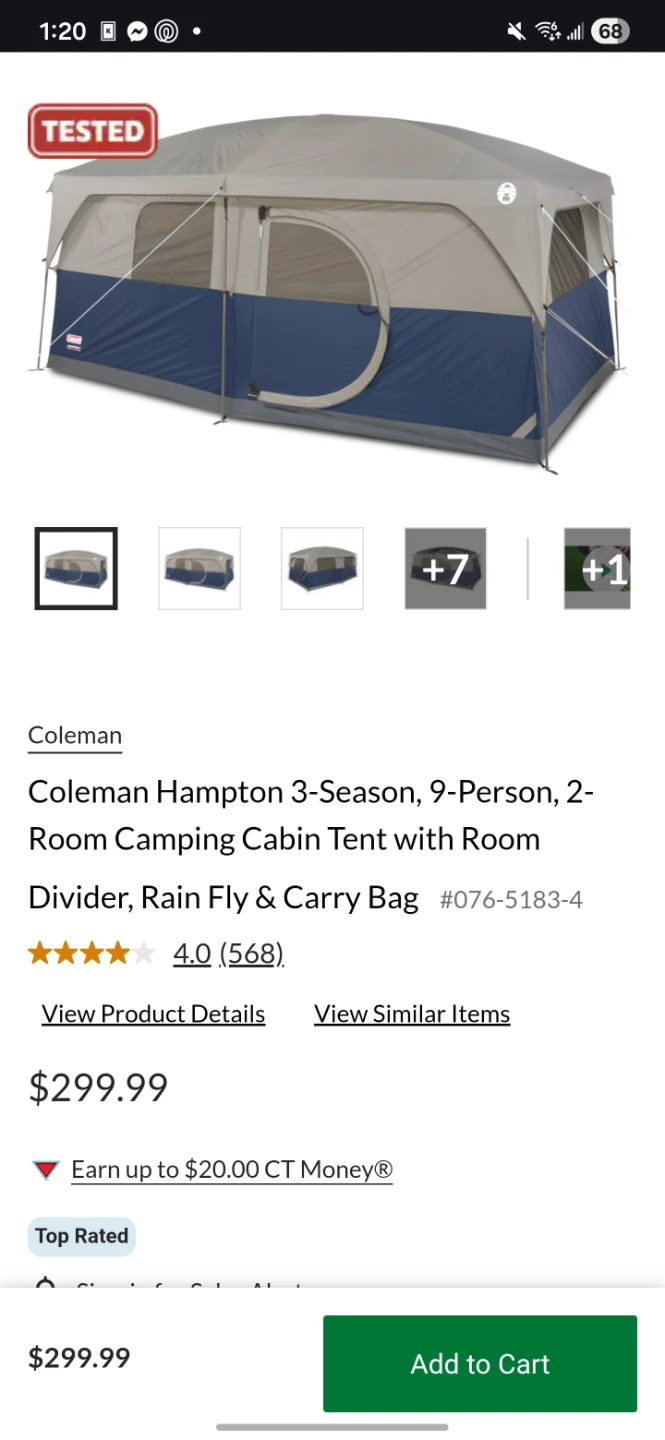 Coleman Hampton 3-Season, 9-Person Camping Tent