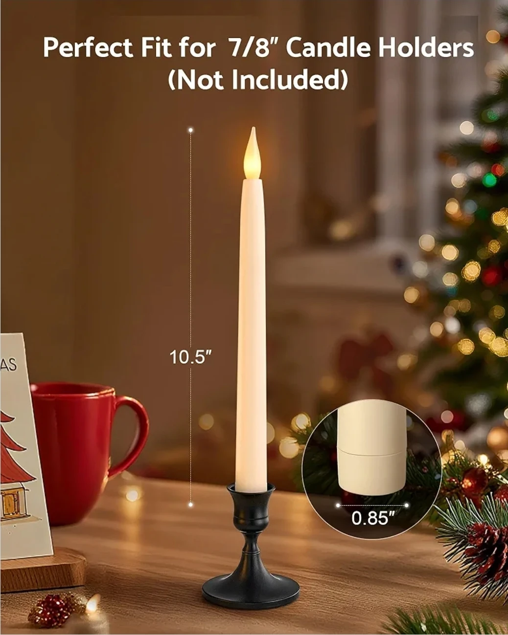6-Pack 10.5" Flameless Taper Candles with Remote - photo 2