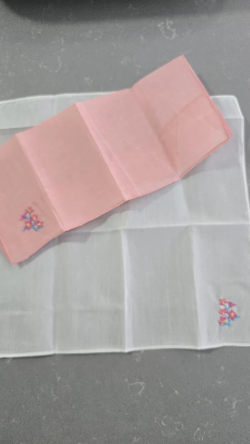 2 Ladies Handkerchiefs - Pink and White - photo 3
