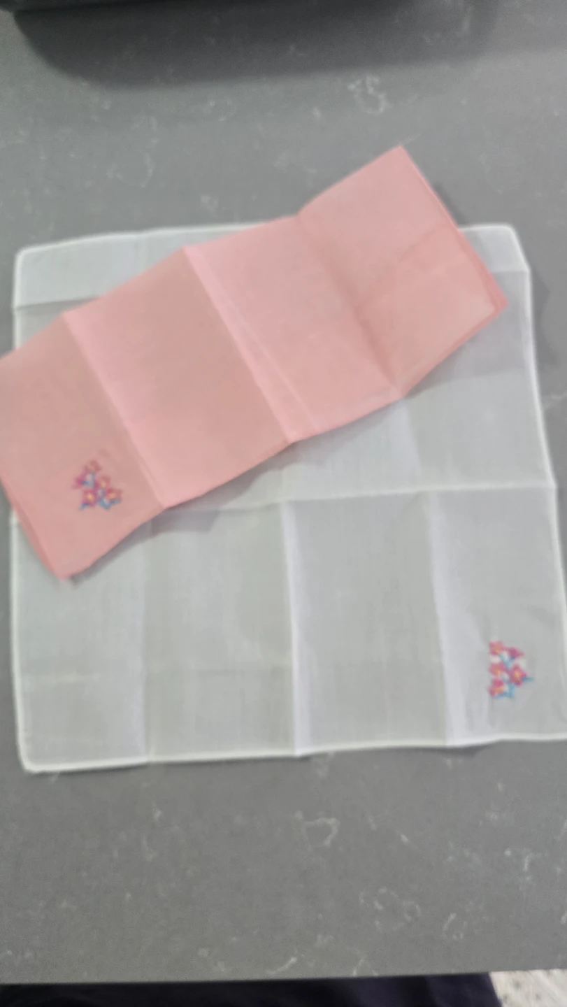 2 Ladies Handkerchiefs - Pink and White - photo 4