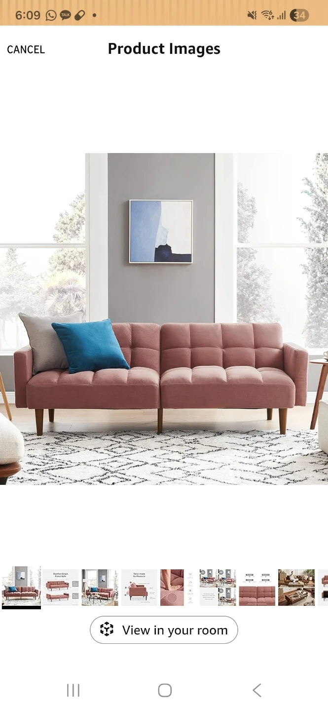 Comfort Smart Futon Sofa - Dusty Rose