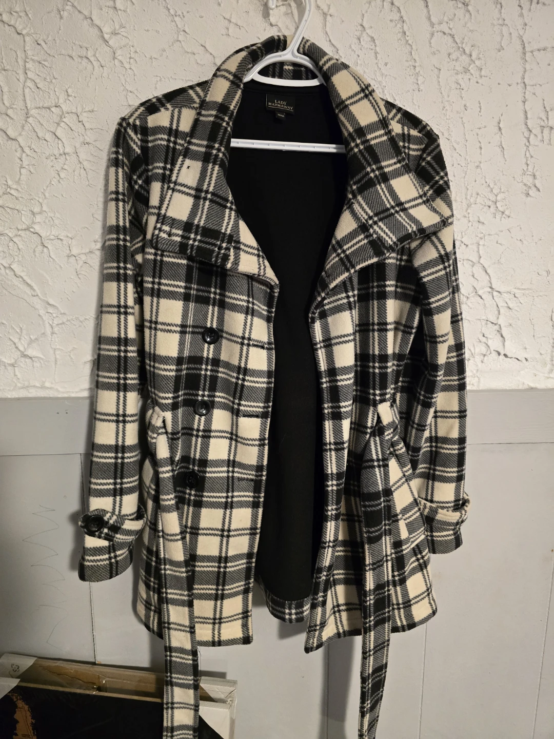 Lady Hathaway Plaid Trench Coat Women's M