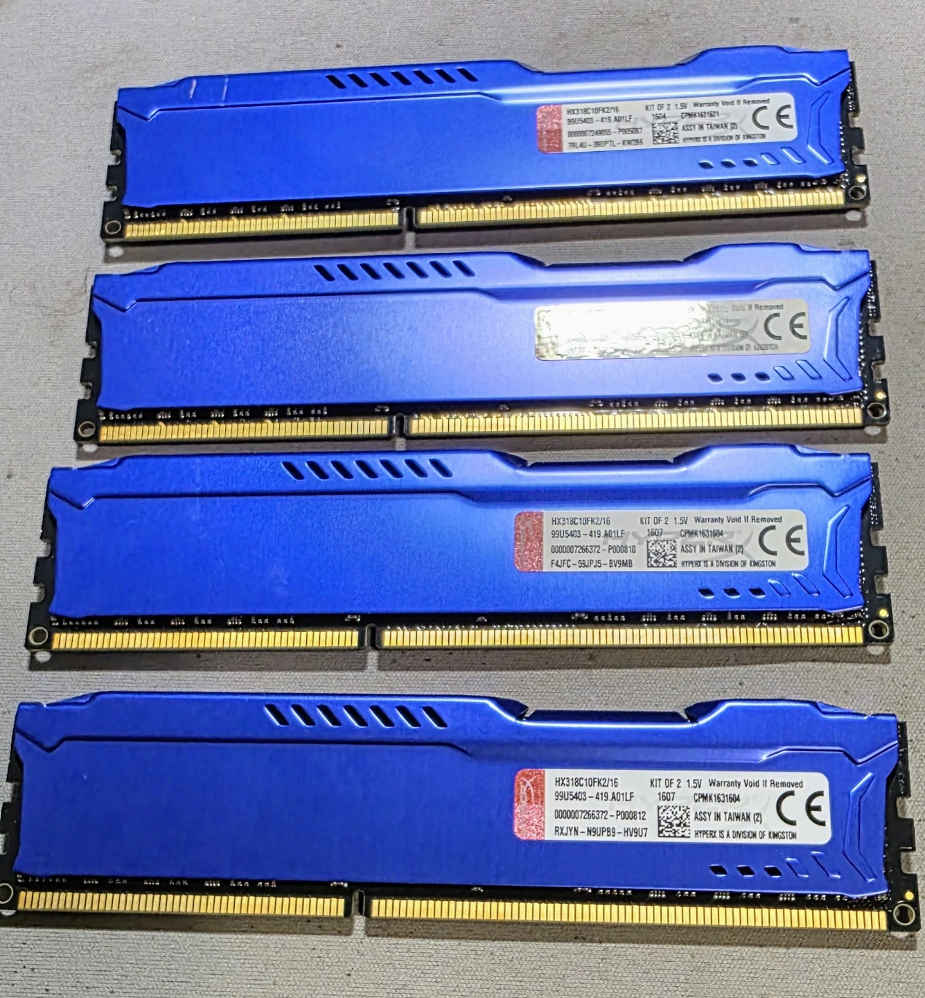4x8gb Kingston Fury HpyerX ddr3 desk top high performance ram - photo 2