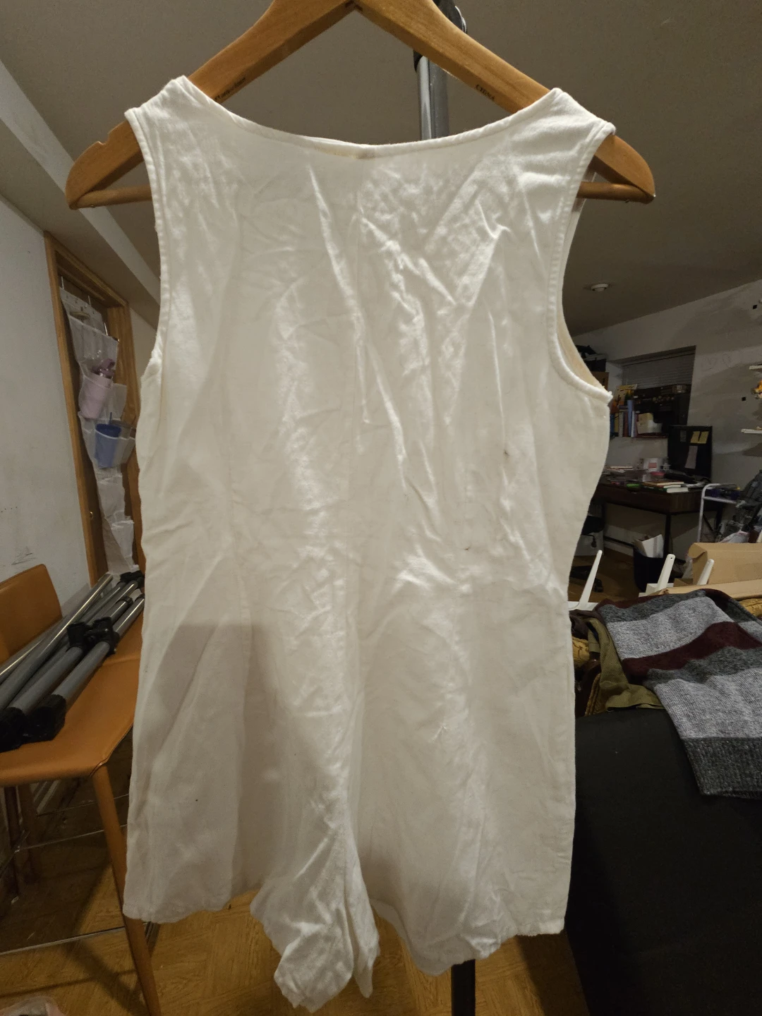Japna White Linen Blend Romper Shorts Size S - photo 2