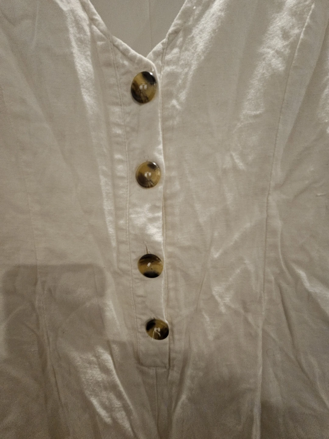 Japna White Linen Blend Romper Shorts Size S - photo 3