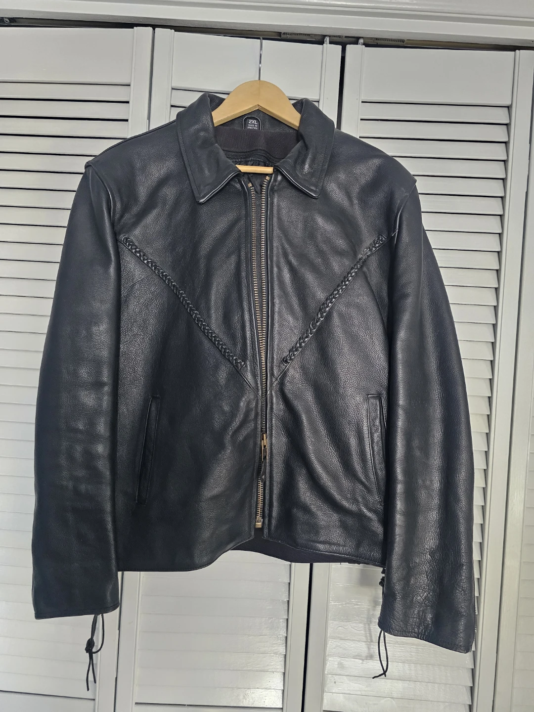 USA Bikers Dream Apparel Leather Motorcycle Jacket 2XL