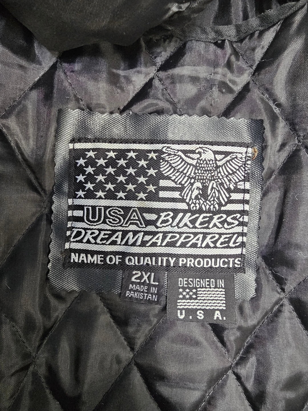 USA Bikers Dream Apparel Leather Motorcycle Jacket 2XL - photo 4