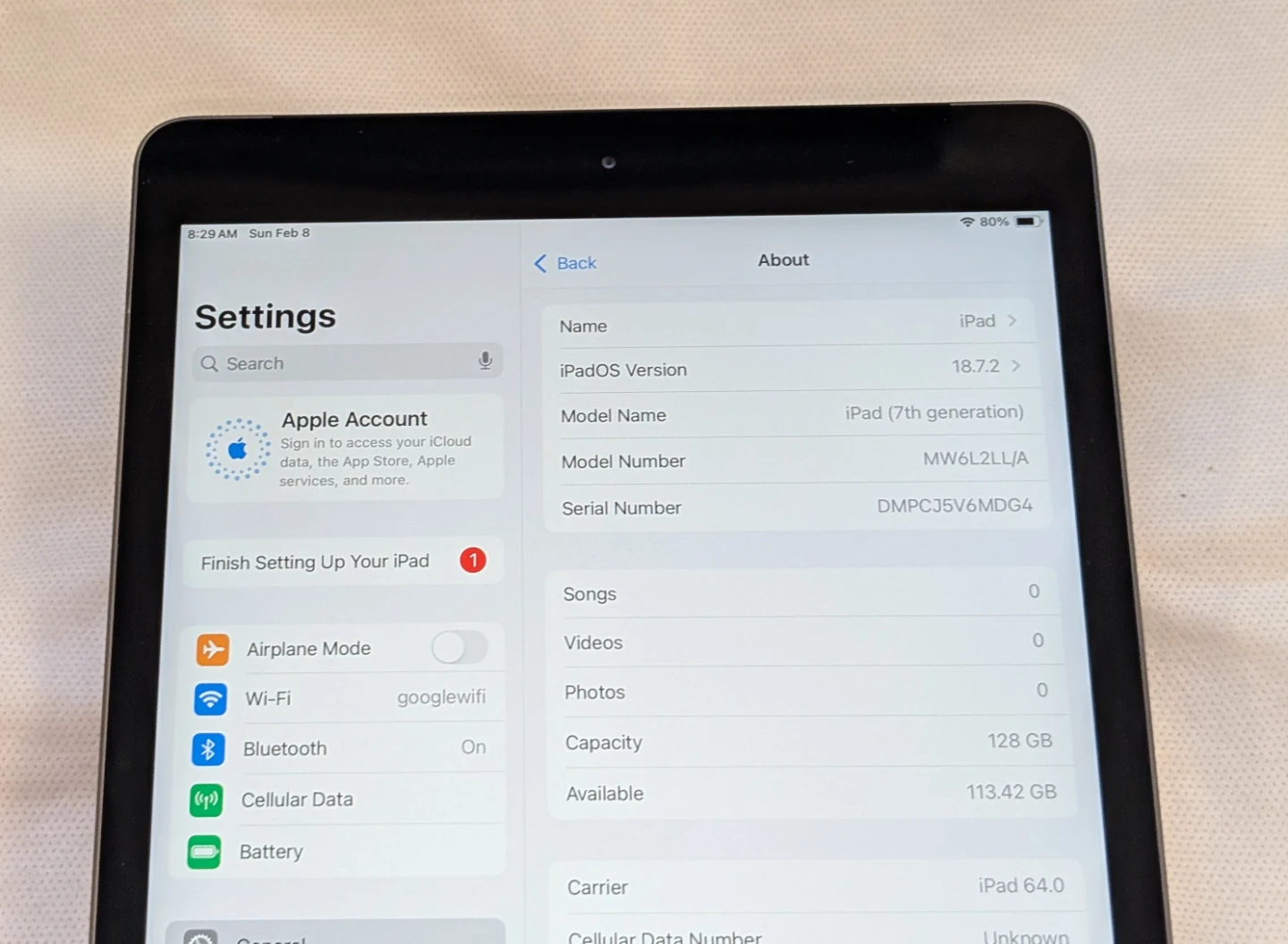 Nice APPLE iPad 7 10.2 inch 128GB WIFI PLUS 4G CELLULAR UNLOCKED - photo 2