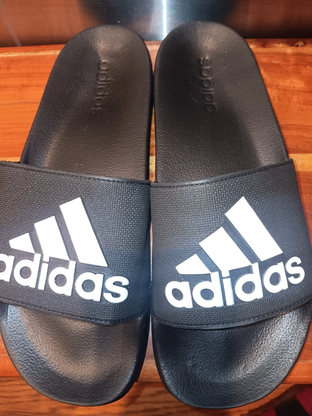 Adidas Cloudfoam Black Slides Size 10