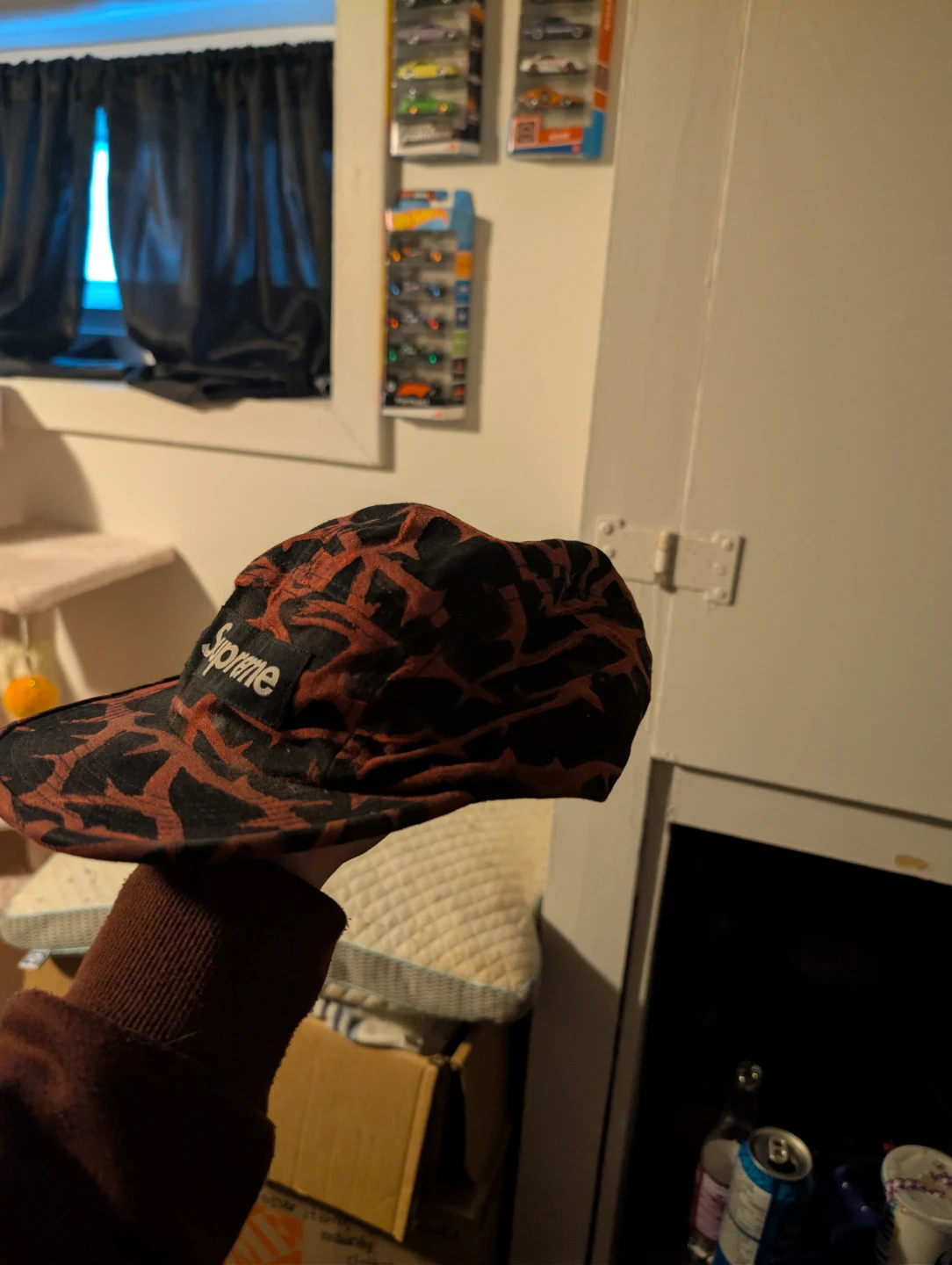 Authentic Supreme Camp Cap - Red Black Pattern - photo 2
