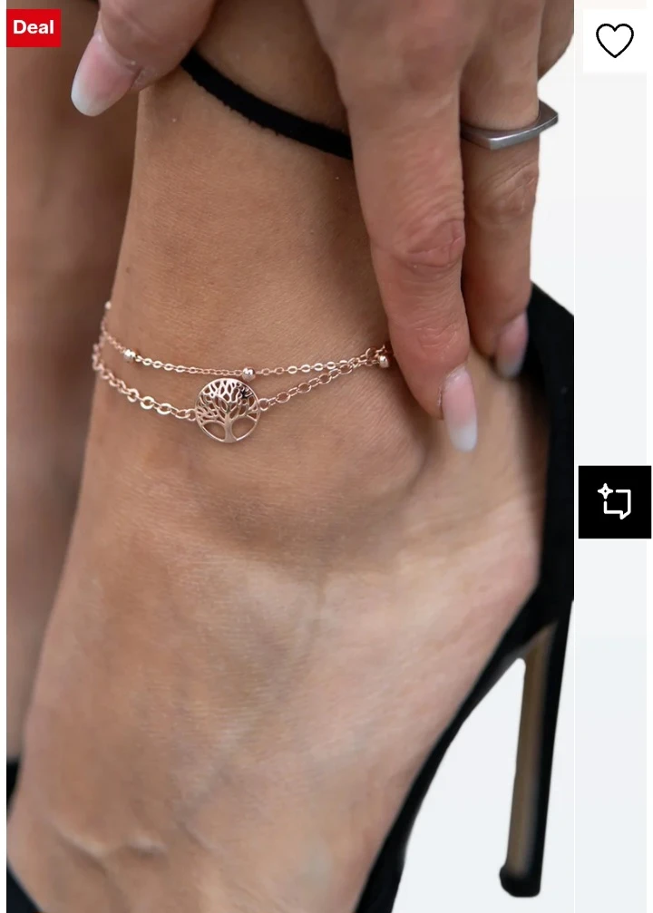 NEW!   SERASAR Gold-Coloured Anklet with Tree of Life Charm - photo 3
