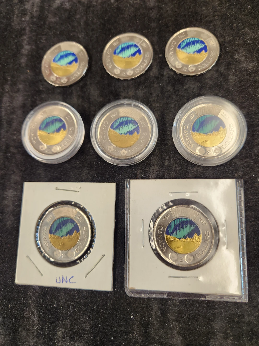 Canada 2017 $2 "Aurora Borealis" coins